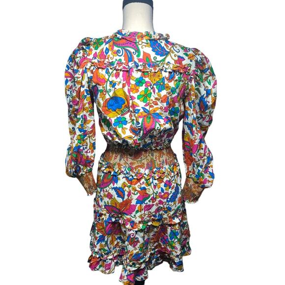 House of Harlow 1960 floral tiered ballon sleeve dress Small - Picture 3 of 10
